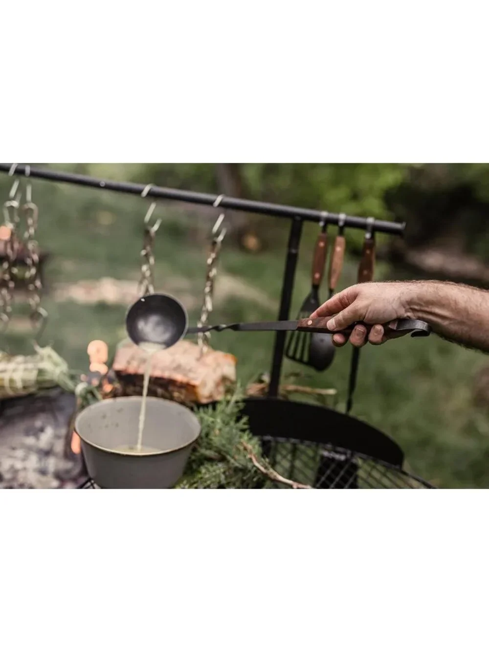 Stainless Steel Cowboy Grill Ladle - Large Long Handle Soup Dipper for Outdoor